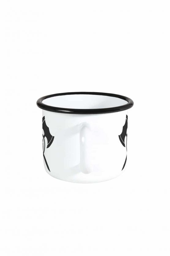 Emaille Tasse weiss Axt Side