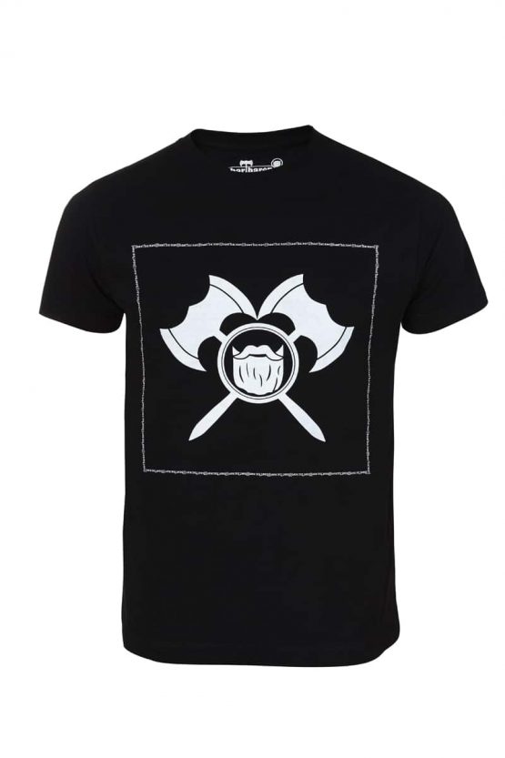 T Shirt schwarz Frame Front low res <a href="https://www.bartbaren.com/wp-content/uploads/2018/12/bartbaren_groessentabellen_shirts_rundhals.jpg" target="_blank" rel="noopener noreferrer">Größentabelle</a>