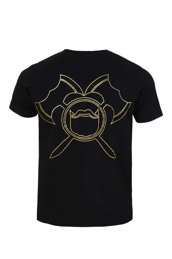 T Shirt schwarz Gold Back low res <a href="https://www.bartbaren.com/wp-content/uploads/2018/03/masse-hoodie.png" target="_blank" rel="noopener noreferrer">Größentabelle</a>