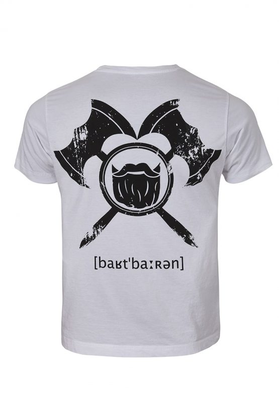 T Shirt weiss Big Back Back OnlineShop <a href="https://www.bartbaren.com/wp-content/uploads/2018/12/bartbaren_groessentabellen_shirts_rundhals.jpg" target="_blank" rel="noopener noreferrer">Größentabelle</a>