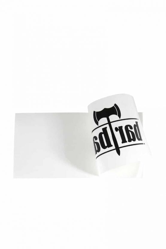 Aufkleber Logo komplett 3655 low res barTbaren Logo Aufkleber aus Hochleistungs-PVC-Folie.