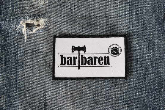 Patch_Jeans_8692 Patch Jeans 8692 barTbaren Logo Aufnäher, hochwertig gewebt mit Kettelrand.