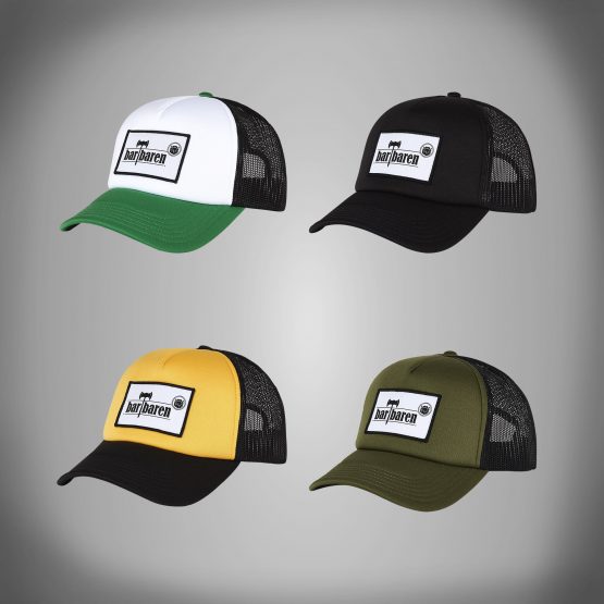 Gruppenbild Retro Trucker Caps grau Die Retro Trucker Cap.