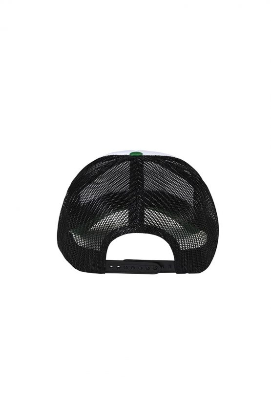 Retro Trucker Cap weiss schwarz grün Back low res Die Retro Trucker Cap.