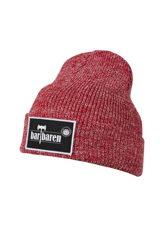 Vintage Beanie lachs low res Unisex Beanie im Vintage Style und fetten barTbaren Patch.