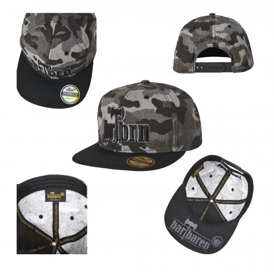 barTbaren Snapback Cap Camouflage Explosionszeichnung Explosionszeichnung brTbrn Cap camo weiss Quadrat Die stylische Camouflage Cap mit hochwertigen 3D Design.
